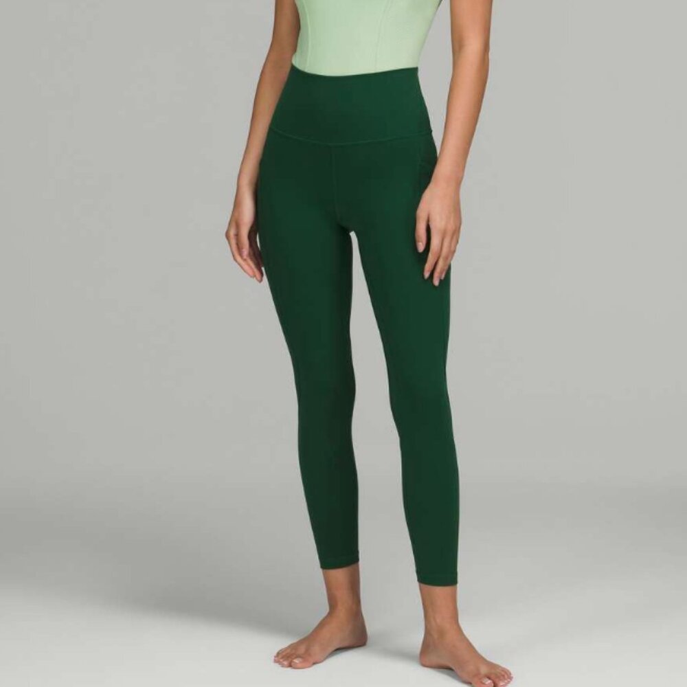 NWOT Lululemon Align High-Rise Leggings 25" with Pockets Everglade Green Size 2
